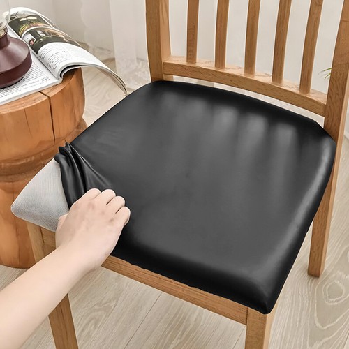 Leather Stetch Dining Chair Seat Covers Waterproof Universal Seat Slip Covers US - Picture 3 of 17