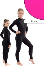 Damen Ganzanzug Front-RV pink Sport Voltigieranzug stretch elastisch shiny