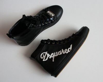 Leather Sneakers Trainers Black 