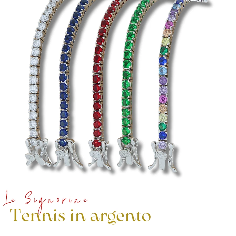 Bracciale Tennis in argento 925 e zirconi bianchi 2,5 mm misura 18 - Immagine 2 di 3