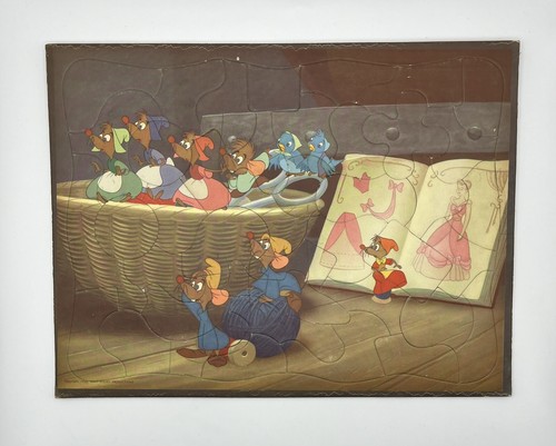 Cinderella 1950 Whitman Walt Disney Frame Tray Puzzle No.2975 Sleeve Birds Mice - Picture 7 of 13