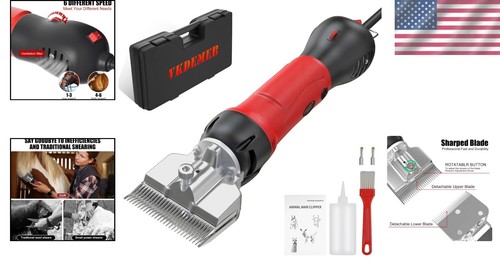 600W Professional Horse Clippers with 6-Speed Control for Efficient Grooming - Picture 2 of 9