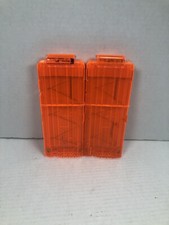 Nerf Dart Gun 12 Round Ammo Magazine Clip Lot of 2 N Strike Half Clear Orange