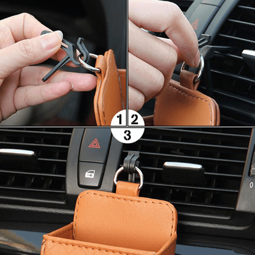 Car Air Vent Dashboard Organizer Box Holder Storage Bag Phone Holder Accessories - Picture 10 of 19