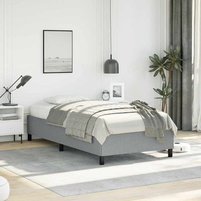 Bed Frame Upholstered Platform Bed with Wooden Slats Support Fabric vidaXL