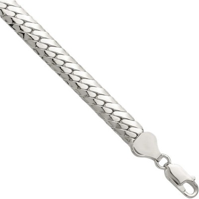 925 Sterling Silber 6,25 mm Doppel Oval Kette Armband