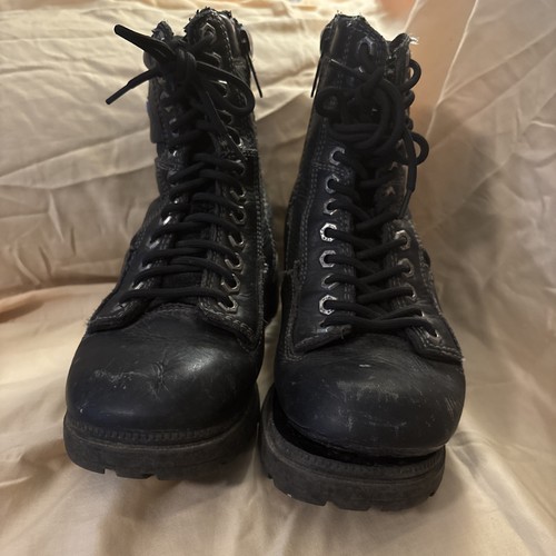 Harley-Davidson Women's 6.5M Lace & Zip Black Leather Motorcycle Boots 84033 6.5 - Picture 6 of 11