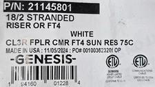 Southwire Genesis 2114 18/2C Security/Control Cable UV Resistant CMR White/100ft