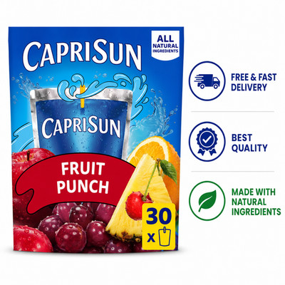 Capri Sun Fruit Punch Juice Drink 30 Pouches 6 fl oz Kids Drink