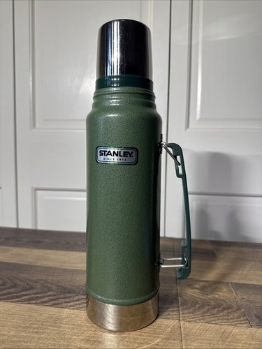 Original Vintage Stanley Thermos Green Vacuum Bottle Thermos 1.1 Quart/1 Liter
