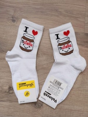 Neu! 2 Paar ''I love Nutella'' Socken, Gr. 36-40, Unisex