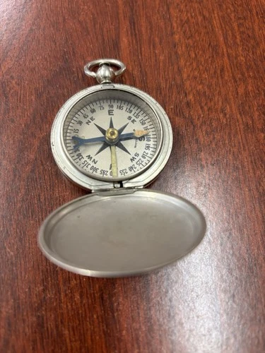 WITTNAUER VINTAGE POCKET COMPASS MILITARY WW2 ERA GUC