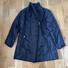 Ladies Womens La Redoute Padded Long Jacket Black Coat 14 16  M L