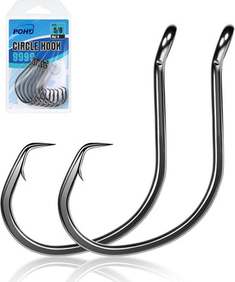 Circle-Hooks-for-Catfish,4X Strong High Carbon Alloy Steel Circle Fishing Hooks