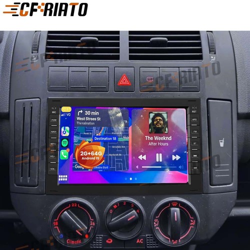 Für VW Polo 9N 2000-2009 2G+64GB Android 15 Autoradio Apple Carplay RDS GPS Navi - Bild 1 von 16