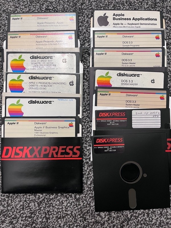 Apple II Original Software Disk Lot DOS 3.3 Diagnostics Business Graphics Apple