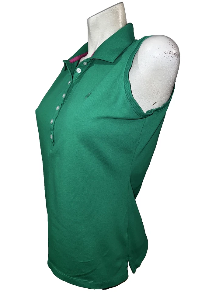 Camisa informal de golf IZOD Top para mujer talla M verde sin mangas cuello con botones Foto 4 de 4