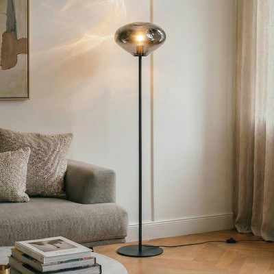 Lindby Stehlampe 'Lelia' (Design, Modern) in Alu aus Glas (1 flammig, E27) - Ste