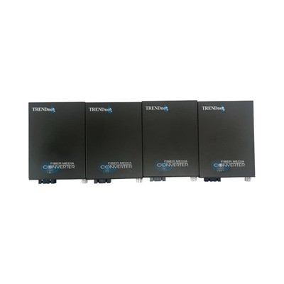 Lot of 4 TRENDnet TFC-110MSC Multi-Mode Fiber Converter SC-Type NO POWER CABLES