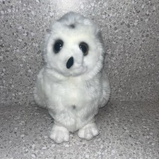 AURORA Snowy Owl White Spotted Grey Realistic Plush Stuffed Animal Toy 10  