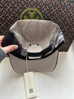 Tory Burch Cat Printed Baseball Cap Hat Gray Cat Portrait 