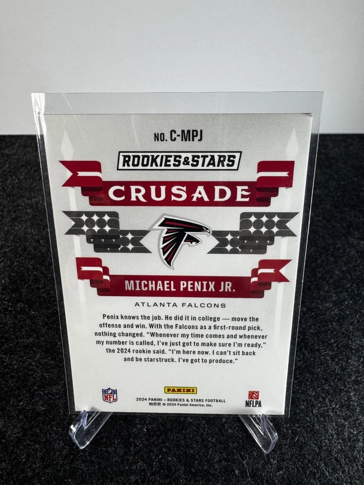 2024 Panini Rookies & Stars - Crusade Michael Penix Jr. #C-MPJ Red Plaid (RC) - Image 2 of 2