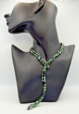 Magnetic Crystal Hematite Beads Wrap Bracelet Necklace, Black, Green, 36 inch