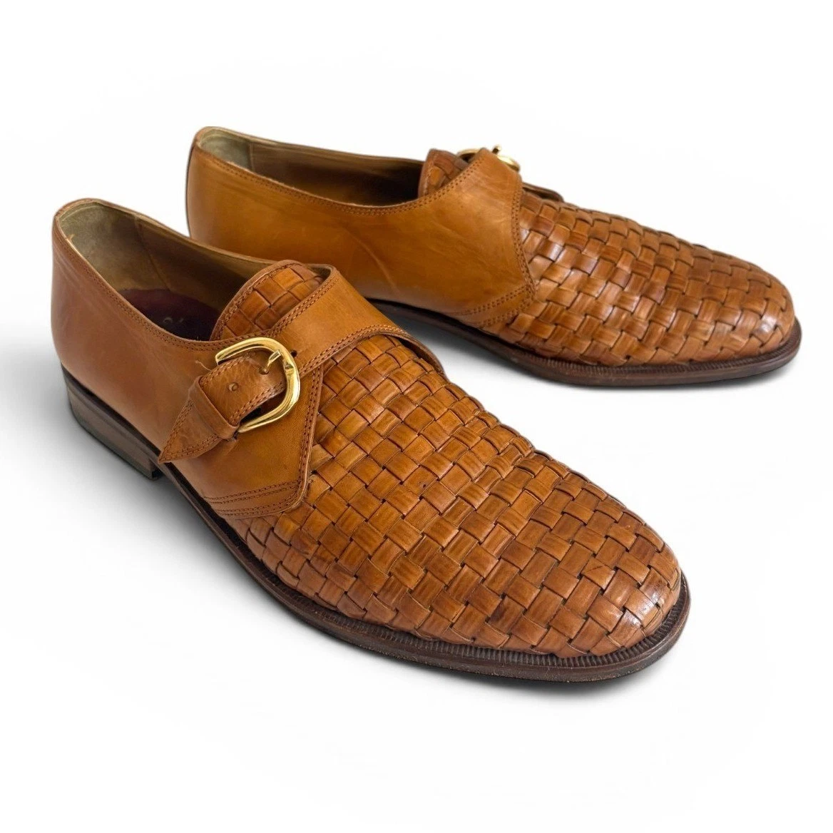 Bruno Magli Linea Uomo Tan Woven Leather Monk Strap Loafers Made in Italy Size 9 Amazon.com: Bruno Magli - Men main image 3