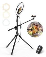 12" Ring Light with Overhead Phone Mount, Selfie Light with Stand,62" Tripod ...