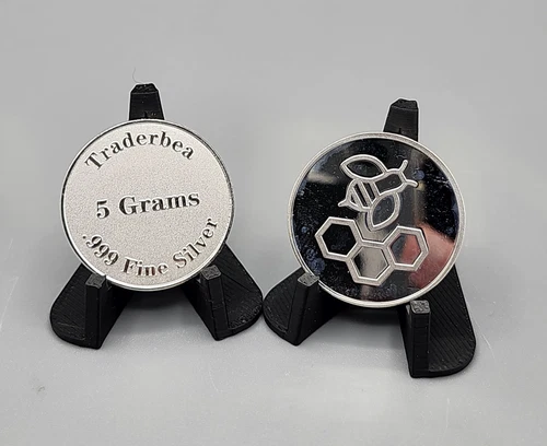 Lot Of  2- 5 Gram Silver Each -  10 Total Grams Of Silver - Trader Bea .999 Fine