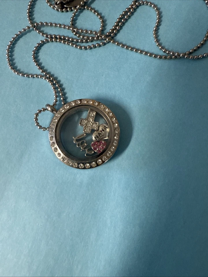 Vintage Original Personalizado “Nana” Cruz de Amor Coração Prata 30" Colar Origami Coruja - Imagem 4 de 4