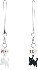 2Pcs Cat Charm Cute Kawaii Cat Fish Bag Charm Accessories Kawaii Charms Strap
