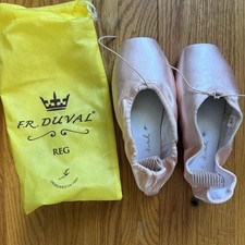 F.R. Duval Pink Satin Ballet Shoes Duval size 8 wide