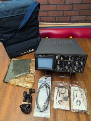 PROTEK VINTAGE ANALOG OSCILOSCOPE P-3502C 20MHZ w/Case/2 Probe Kits/Cable WORKS!