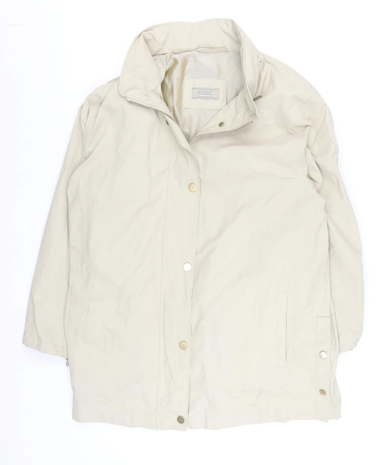 Basler Mens Beige Mid-Length Water Resistant Coat Size M