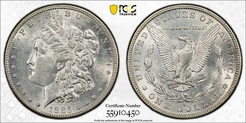 1885-S $1 Silver Morgan Dollar PCGS AU55 #0450