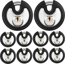 Chumia 10 Pack 70 Mm Pad Lock Keyed Alike Padlocks Stainless Steel Discus Lock,