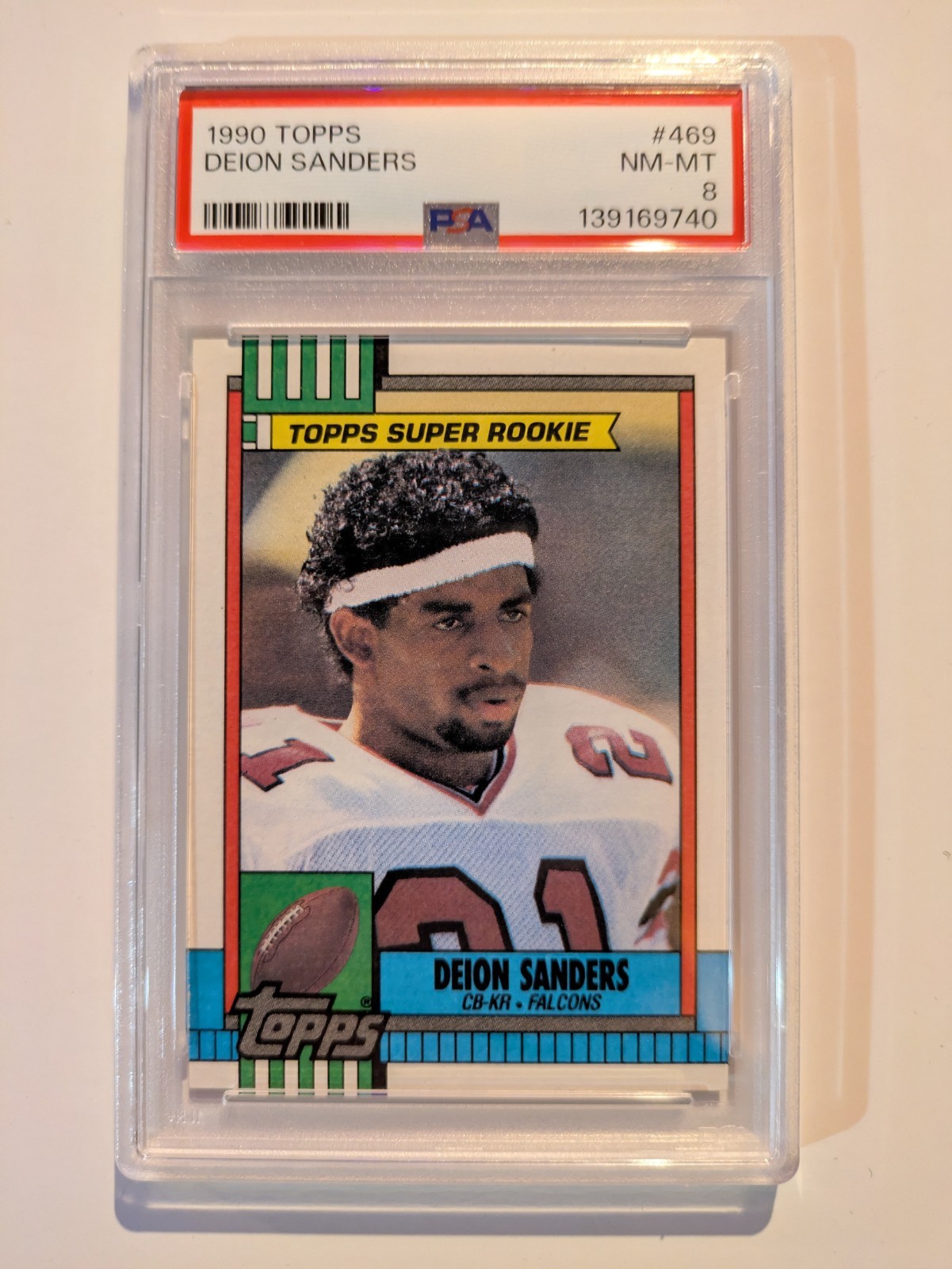 1990 Topps - Deion Sanders #469 RC PSA 8