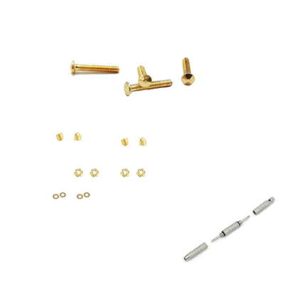 #ad Rimless Glasses Diamond Head Gold Long Screws Washer Nut Cap and Screwdriver Eye $11.19