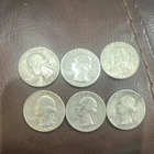 Lot M of 6 Silver Washington Quarters 1939-1964 Circulated