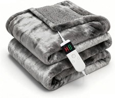 Electric Heated Blanket Throw 50''X60''Size Faux Fur Heating Blanket 10 Heating