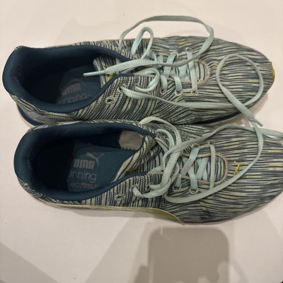 PUMA Women's Ignite Flash Evoknit Sneakers Green Size 8 Running Shoes