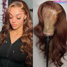 Body Wave 13x6 HD Transparent Lace Frontal Wig 4 Chocolate Brown Human Hair