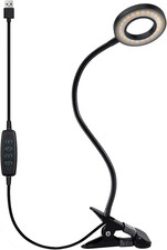 Clip Light Reading Lights 48 LED Clamp-on Desk Lamp with 3 Color Modes and 10 Br