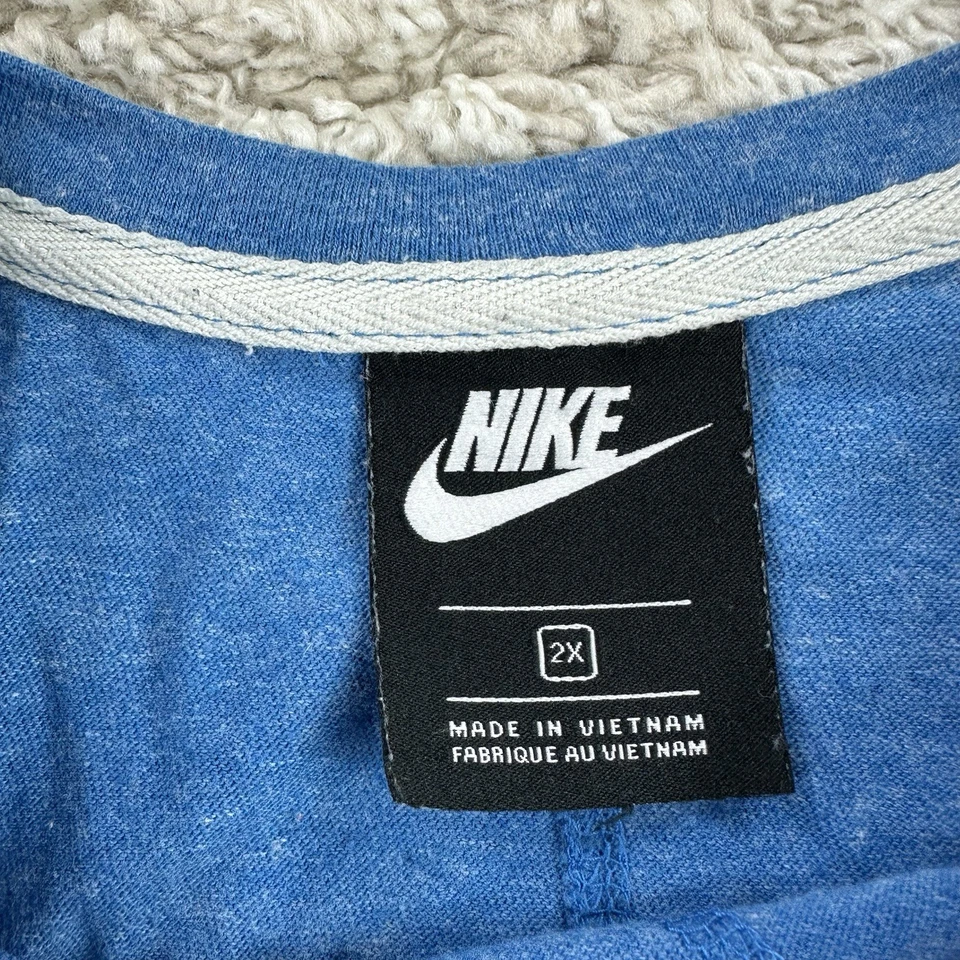 Nike Women's 2X Plus Size Just Do It Blue Long Sleeve Pullover Shirt Scoop Neck - Image 4 of 4