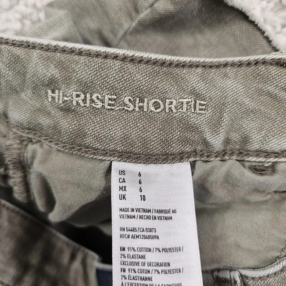 American Eagle Womens Jean Shorts Hi-Rise Shortie Cutoff Stretch Size 6 28x4 - Image 4 of 4