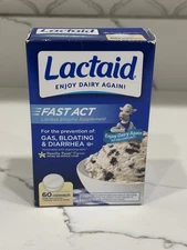 Lactaid Fast Act Lactose Relief Chewables Vanilla 60 Individual Packs Exp 112027