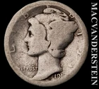 1917 Silver Mercury Dime - Scarce  Better Date  No Reserve  #L6333