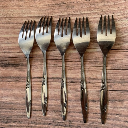 Oneida USA Rose Duet Stainless Flatware Service for 5 + Serving Fork Spoon 29 Pc - Picture 16 of 19