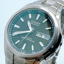 Citizen Attesa Solar Day Date Wristwatch Mens Analog Dress Classic Timepiece